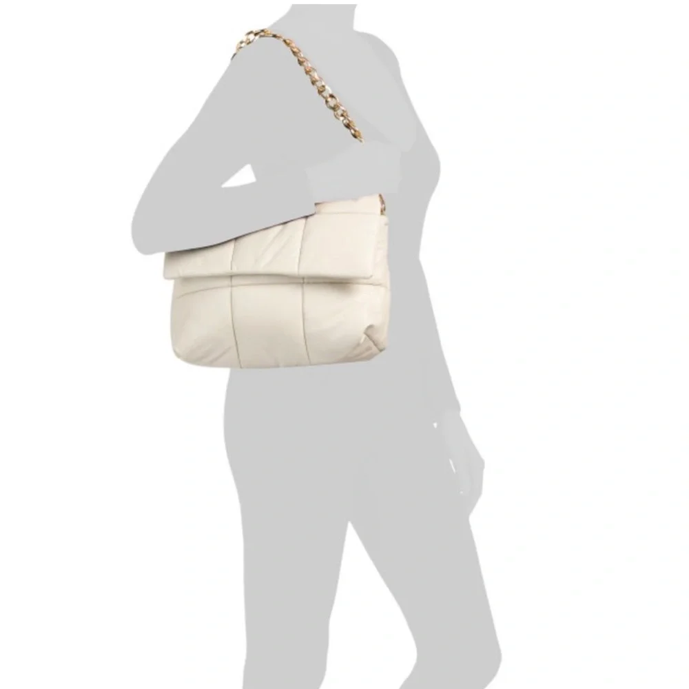 Shiraleah Crossbody or Shoulder Clutch Ivory Puffer with Gold Accents - Picture 10 of 10